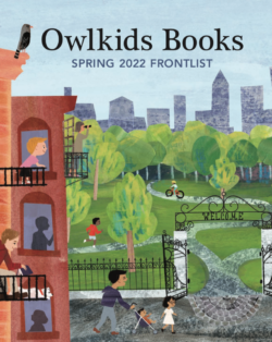 Owlkids Books Spring 2022 catalog cover featuring a park scene