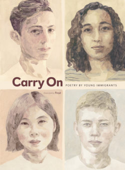 Cover image of the book Carry On featuring four young poets